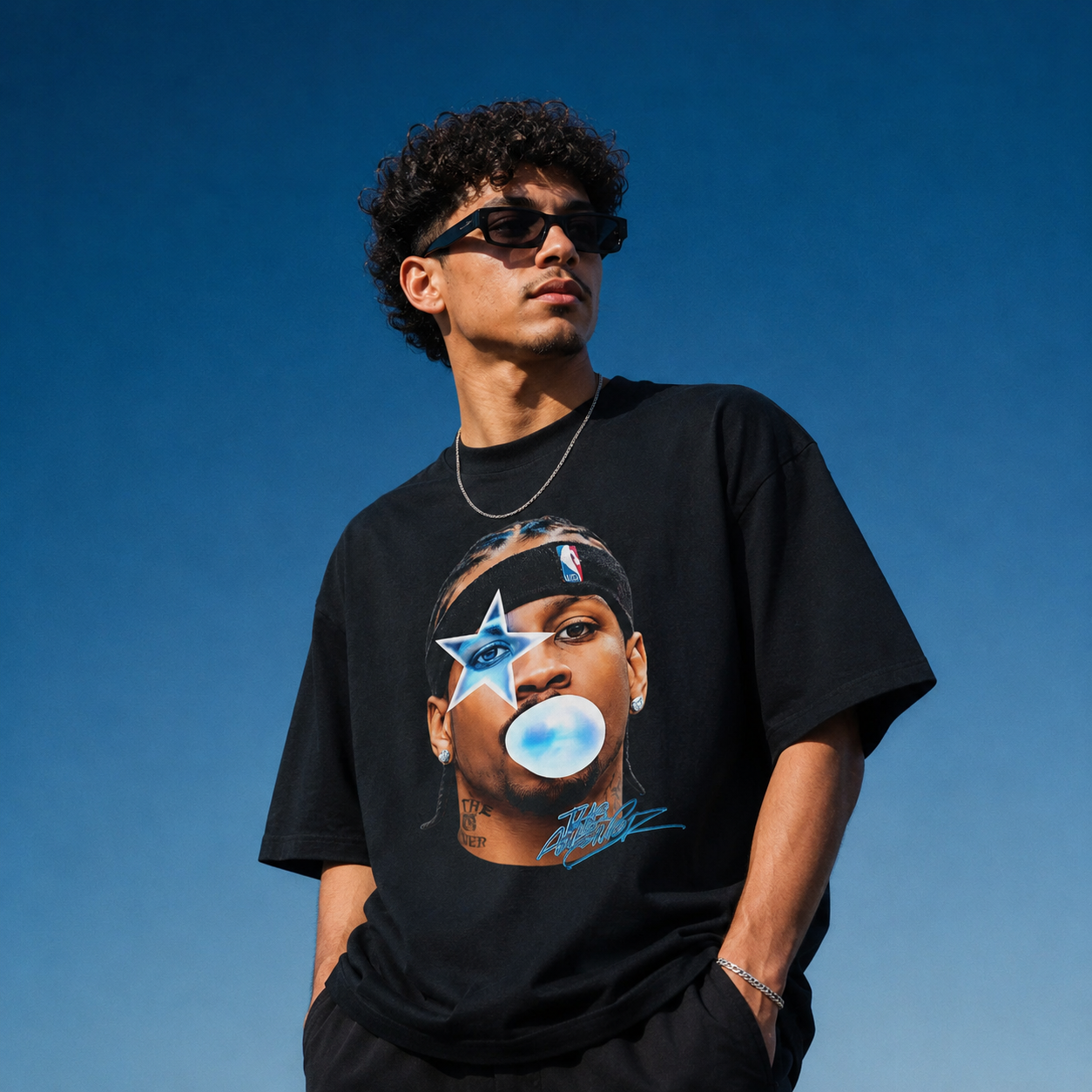 T-Shirt Allen Iverson Blue Bubblegum