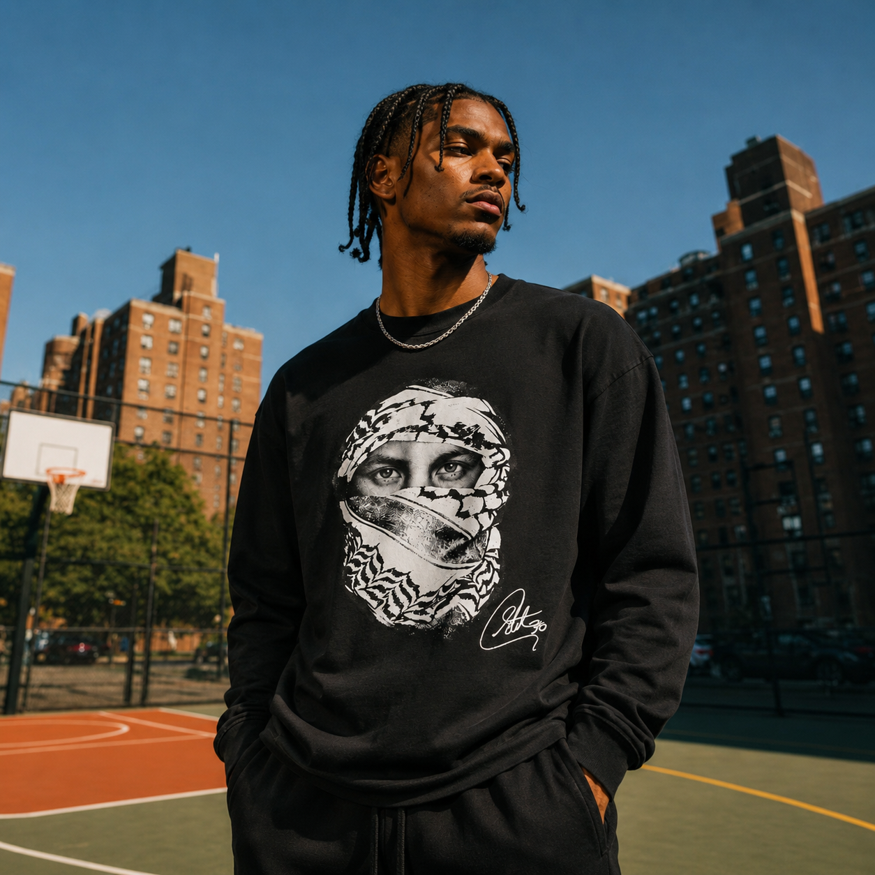 Long Sleeve Tee Masked Stephen Curry
